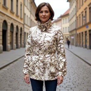 Zenergy by Chicos  Windbreaker Animal Print Jacket